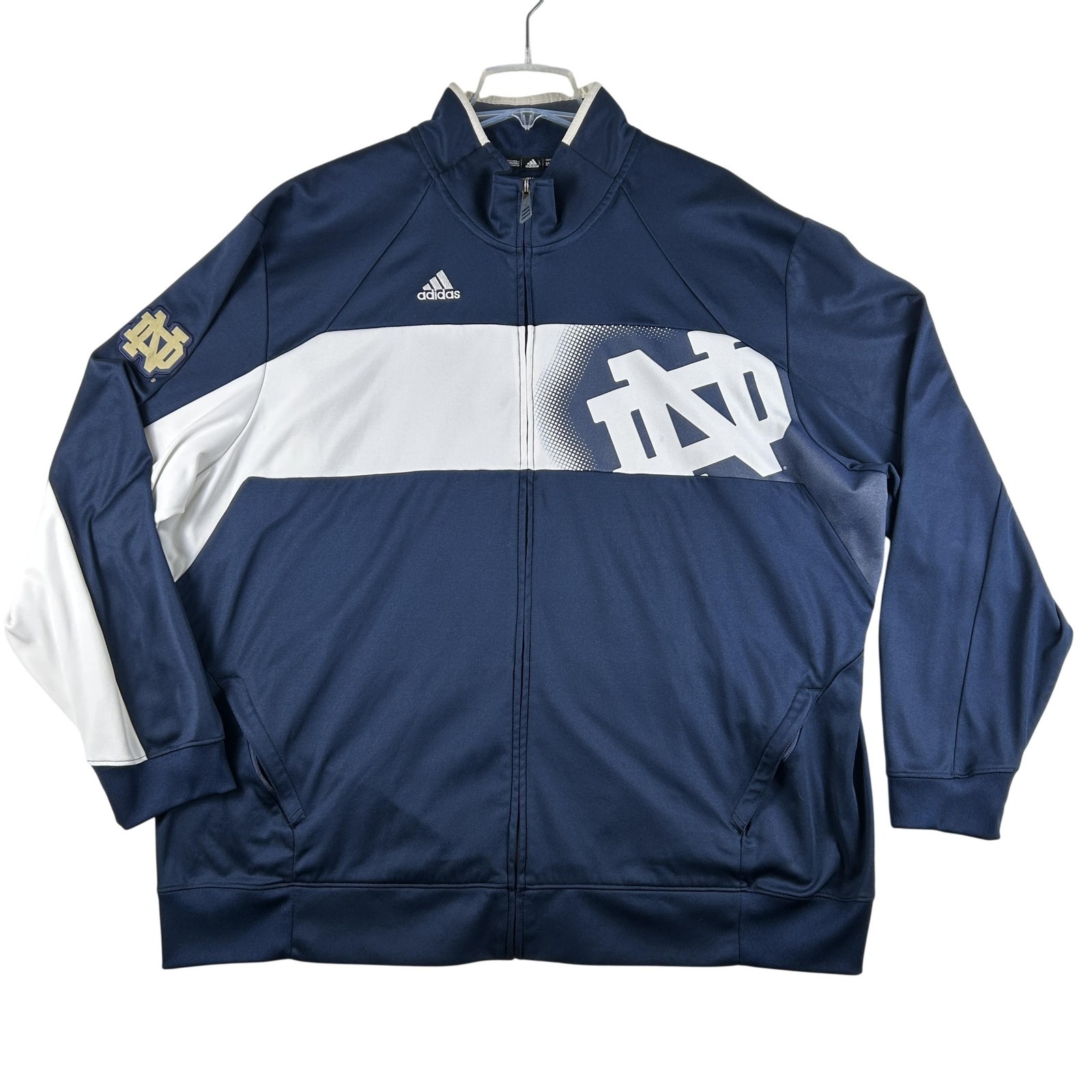 Notre Dame Fighting Irish Jacket Mens 3xl Blue Ncaa Football Adidas Climawarm